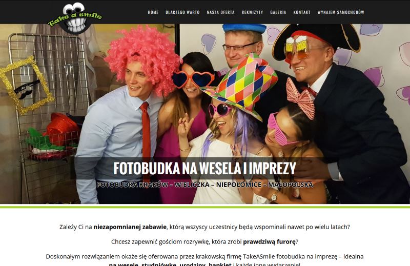 Fotobudka na wesele i imprezy – strona internetowa takeasmile.pl