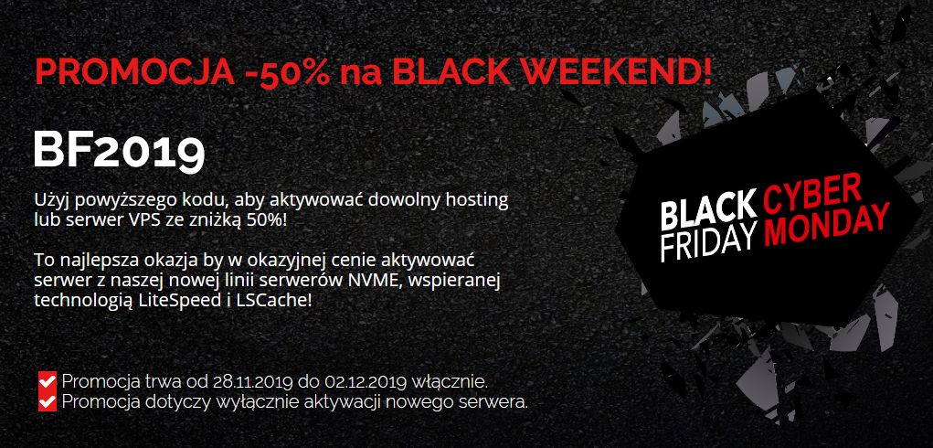 Black Week w Seohost – dobry hosting za pół darmo!